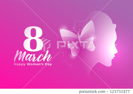 march 8th women's day lovely banner with butterfly and lady face march 8th women's day lovely banner with butterfly and lady face 125731877