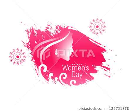 brush stroke style happy women's day wishes banner design 125731878