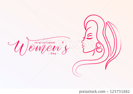 Empty Templatehappy women's day background with decorative lady face design 125731882