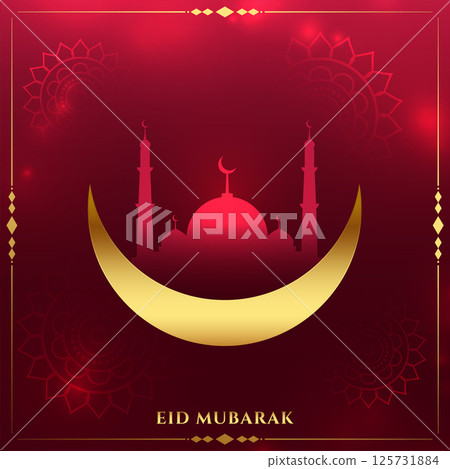 eid mubarak holy festival background with islamic decoration 125731884