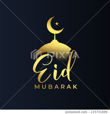 eid mubarak wishes card with golden mosque for spiritual touch 125731899
