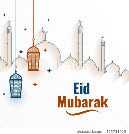 beautiful  eid al fitr festive background with islamic artwork design 125731929