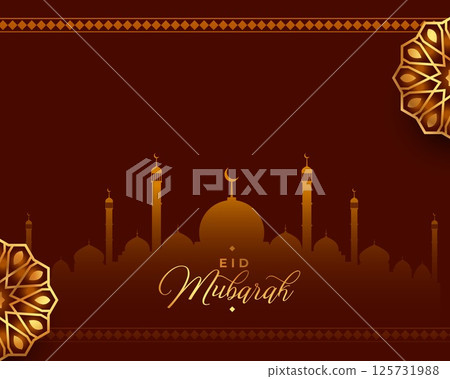 flat eid mubarak islamic festival background with mosque flat eid mubarak islamic festival background with mosque 125731988