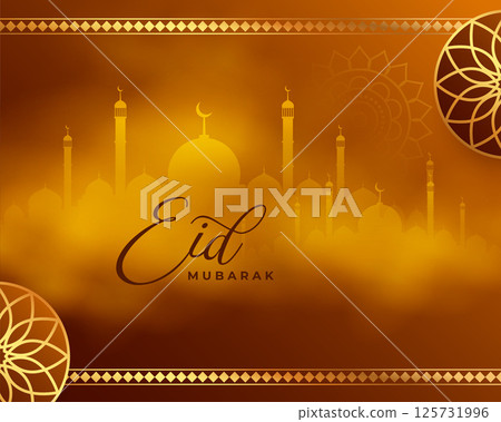 premium eid mubarak greeting background with mosque design premium eid mubarak greeting background with mosque design 125731996