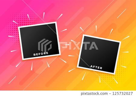 before and after photo frame template in battle concept before and after photo frame template in battle concept 125732027