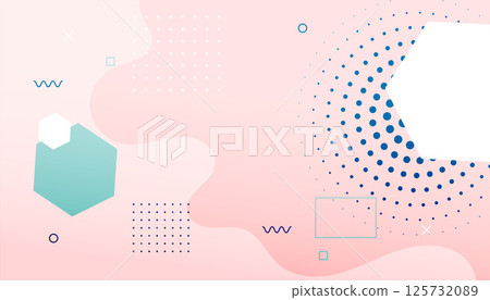 abstract style memphis pattern banner with half tone design 125732089