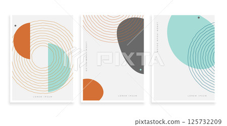abstract geometric lines for scandinavian pattern in set 125732209