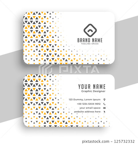 Blue and yellow halftone elegant business card template 125732332