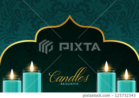 realistic decorative glowing candle light with glass holder background realistic decorative glowing candle light with glass holder background 125732343