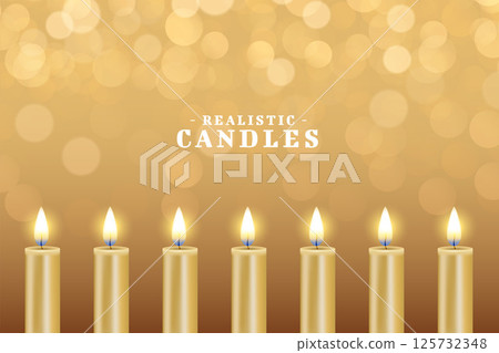 3d realistic glowing candle light ignite beautiful background 3d realistic glowing candle light ignite beautiful background 125732348