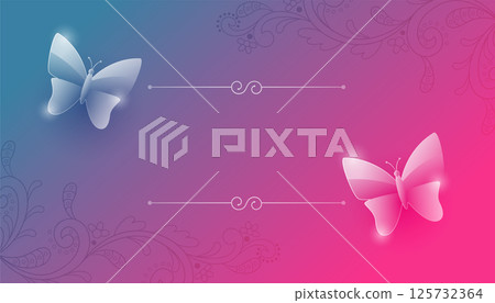 nice feminine butterfly greeting background with text space 125732364