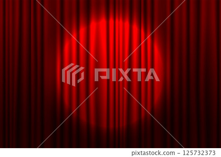 cinema-style textile curtain banner with spot light effect 125732373