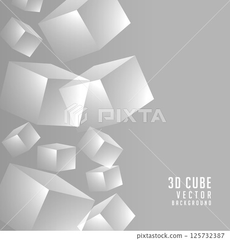 abstract 3d cuboid solid block geometric background 125732387