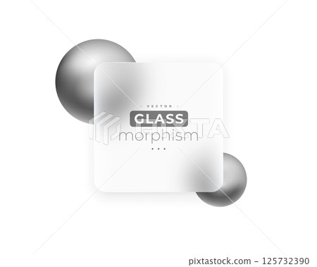 geometric glossy glass morphism background for UI app element 125732390