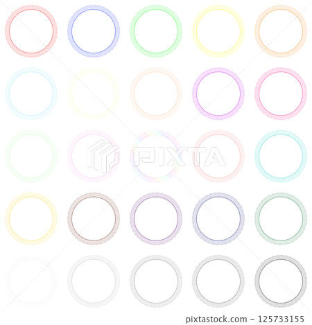 Colorful line circular frames - set of 25 Colorful line circular frames - set of 25 125733155