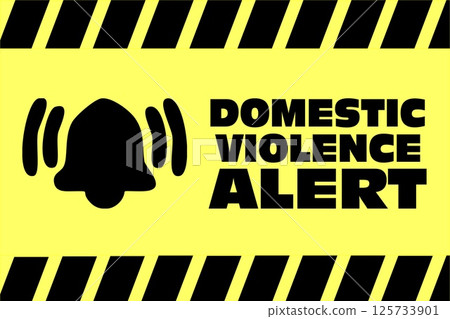 Domestic Violence Alert Sign yellow warning 125733901