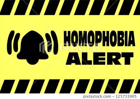Homophobia Alert Sign yellow warning Homophobia Alert Sign yellow warning 125733905