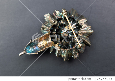 Flat photo of vintage brooch elegant style for women Flat photo of vintage brooch elegant style for women 125733973