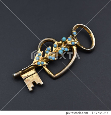 Flat photo of brooch womens accessory with romantic look 125734034
