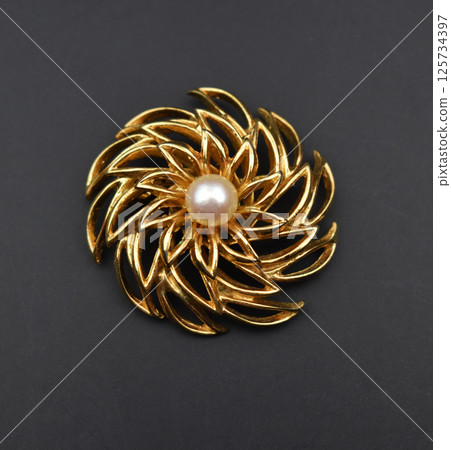 Chic brooch vintage floral pattern elegant photo for women 125734397