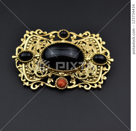 Flat lay brooch floral detail romantic accessory for women 125734434