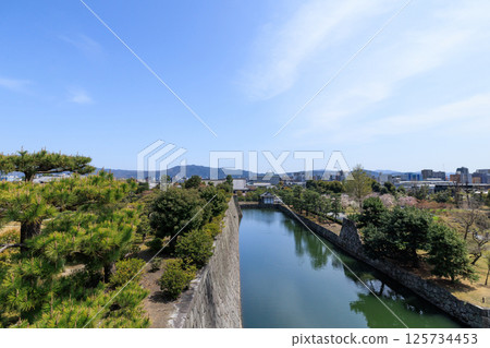 Spring in Kyoto: View from the remains of Nijo Castle's castle tower (Nakagyo Ward, Kyoto City, Kyoto Prefecture) Spring in Kyoto: View from the remains of Nijo Castle's castle tower (Nakagyo Ward, Kyoto City, Kyoto Prefecture) 125734453