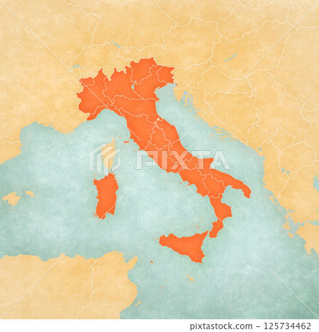 Map of Italy - Borders of regions 125734462