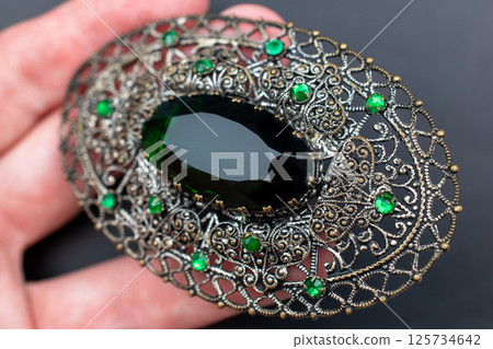 Brooch for women floral accessory vintage fashion shot 125734642