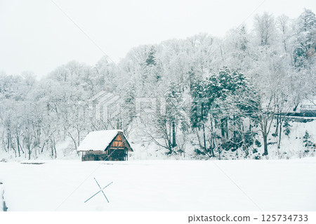 [Gifu Prefecture] Snowy winter in the Gassho-style villages of Shirakawa-go and Gokayama 125734733