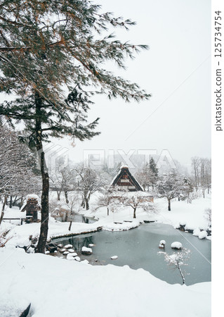 [Gifu Prefecture] Snowy winter in the Gassho-style villages of Shirakawa-go and Gokayama 125734754