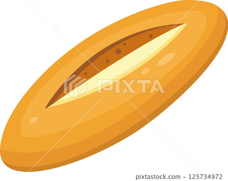 Delicious golden crust baguette with a perfectly baked interior, showcasing the art of French baking, ideal for sandwiches, appetizers, or enjoying on its own 125734972