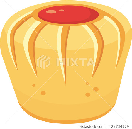 Round cake featuring elegant white stripes and a luscious jam topping, creating a visually enticing dessert ideal for bakeries, cafes, and diverse dessert menus 125734979