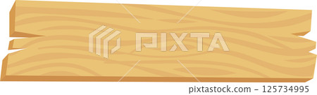 Wooden plank with visible wood grain and broken edges, isolated on a white background, ideal for graphic design, web design, and other creative projects Wooden plank with visible wood grain and broken edges, isolated on a white background, ideal for graphic design, web design, and other creative projects 125734995