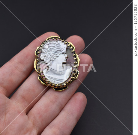 Feminine jewelry brooch floral vintage design photo Feminine jewelry brooch floral vintage design photo 125735028
