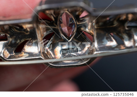 Brooch with floral vintage detail close photo for women Brooch with floral vintage detail close photo for women 125735046
