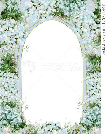 Watercolor card with wedding ceremony. Illustration 125735447
