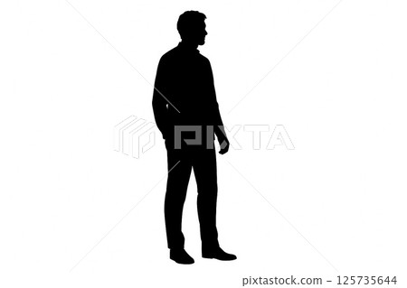 站立的人的輪廓 125735644