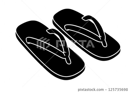 Silhouette of traditional geta sandals 125735698