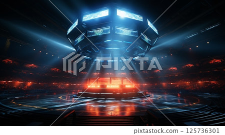 Ring for sports fights in martial arts boxing competitions 125736301