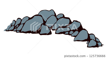 The stones lie on the ground. Vector drawing 125736666