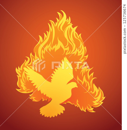 Pentecost sunday. Baptism with the Holy Spirit. Vector drawing icon 125736674