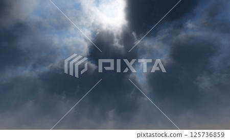 陰天的白天，光線透過雲層照射進來 125736859
