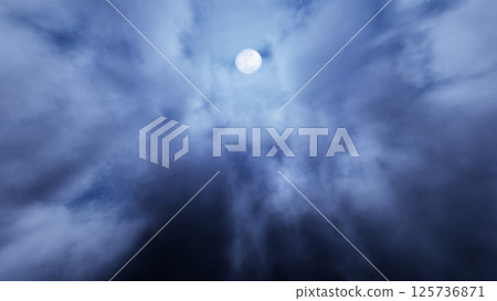 Night sky with thin clouds over the moon Night sky with thin clouds over the moon 125736871