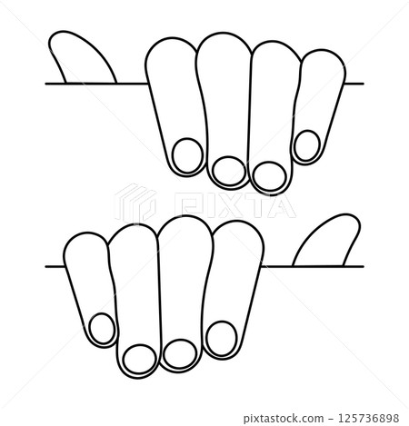 Hand Holding Invisible Object Outline Vector Illustration. This minimalist vector line art illustration features a stylized human hand grasping an invisible horizontal object. Hand Holding Invisible Object Outline Vector Illustration. This minimalist vector line art illustration features a stylized human hand grasping an invisible horizontal object. 125736898