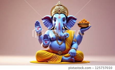 Lord Ganesha, depicted in a soft background 125737010