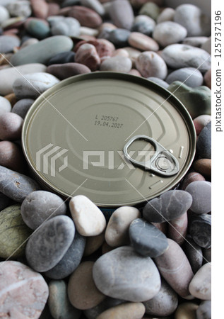 Flat Key Tin With Stamped Expiration Date Of 2027 In Small Sea Stones Flat Key Tin With Stamped Expiration Date Of 2027 In Small Sea Stones 125737196