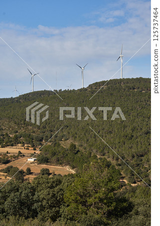 Wind turbine group in Spain Wind turbine group in Spain 125737464