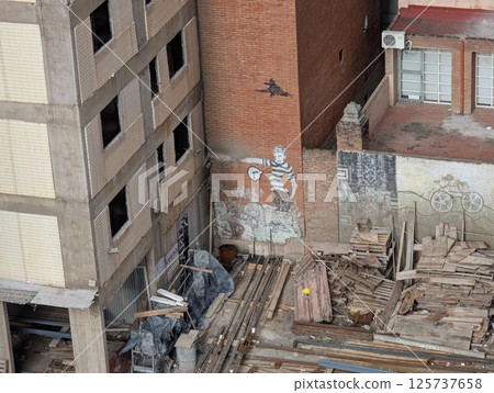 Cordoba, Argentina - 04.01.2025: Construction of high-rise building near Cardinales Cofico complex Cordoba, Argentina - 04.01.2025: Construction of high-rise building near Cardinales Cofico complex 125737658