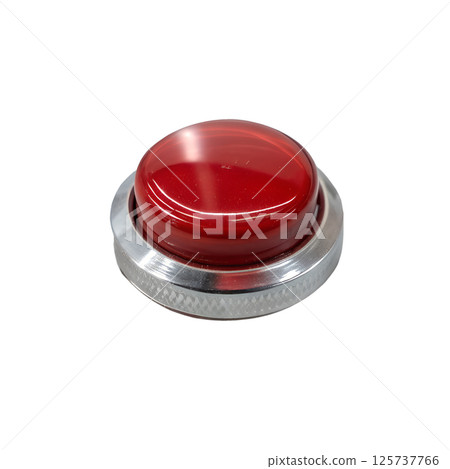 Bright red round button isolated on the transparent background Bright red round button isolated on the transparent background 125737766