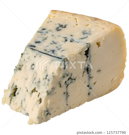 Delicious gorgonzola blue cheese isolated on the transparent background, italian dairy delicacy Delicious gorgonzola blue cheese isolated on the transparent background, italian dairy delicacy 125737790